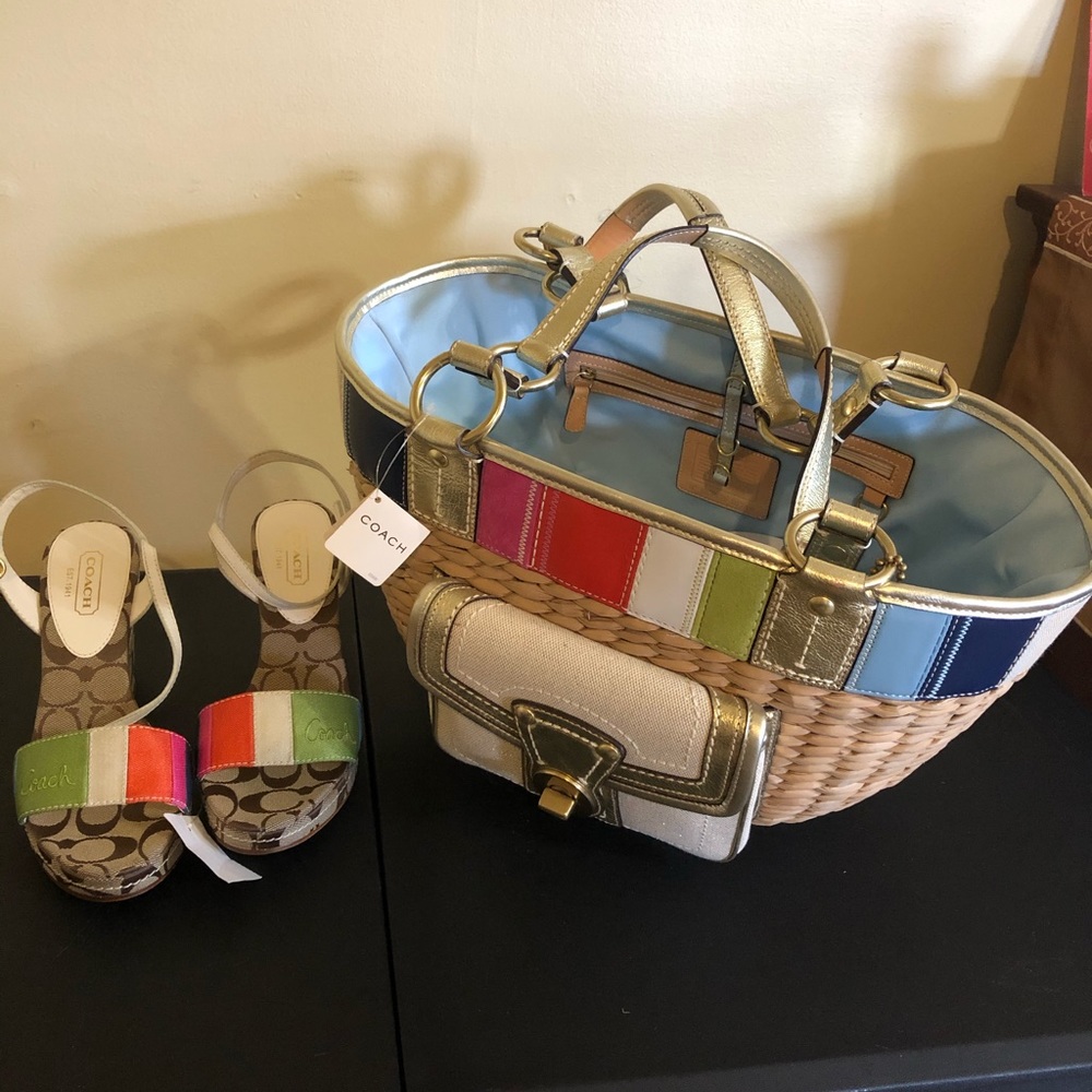 Coach Wicker Shopper with Matching Sandal’s